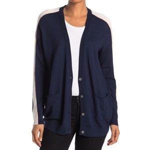 ATM Schoolboy Merino Wool Cardigan Navy Blue M NWT